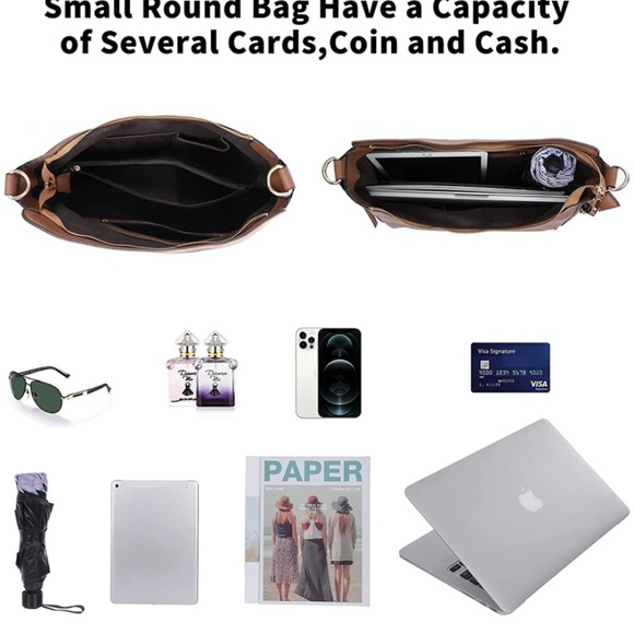 Mecule Women's Brown 3 in 1 Hobo Handbags - Picture 6 of 6